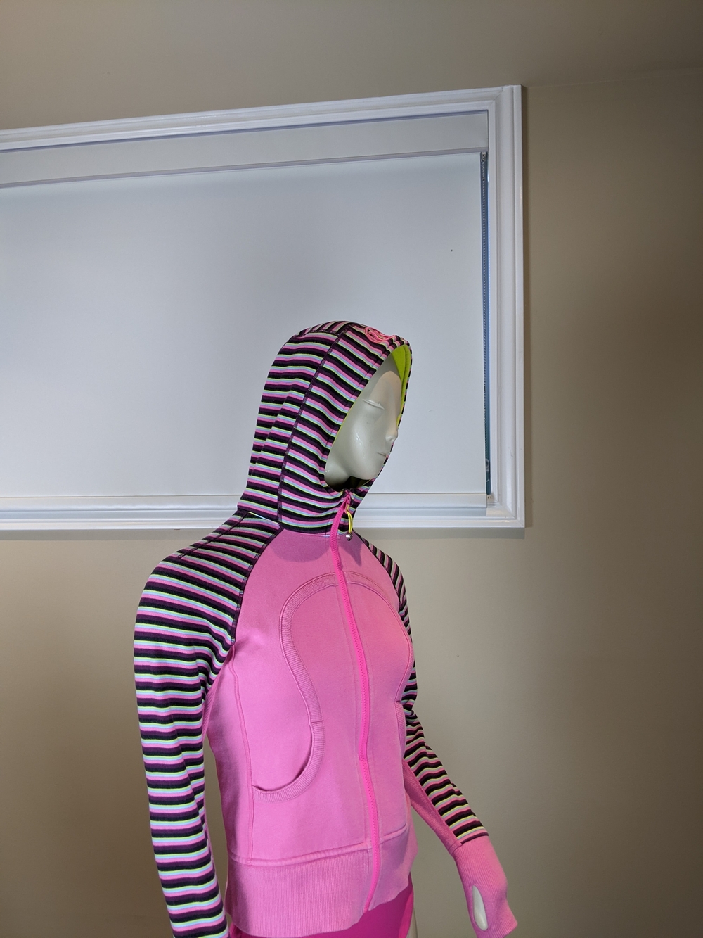 Lululemon Scuba Afterglow Split Pea Striped Sleeve Hoodie